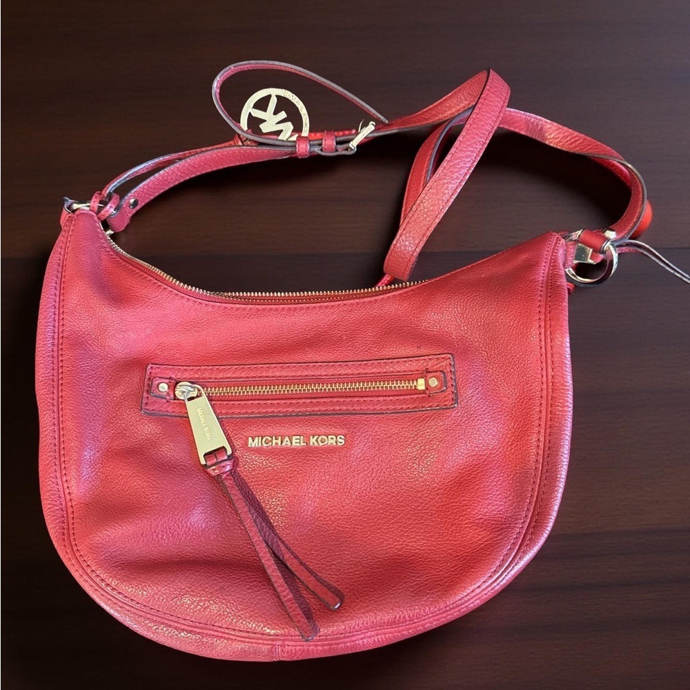 Michael Kors Red Leather Shoulder Bag